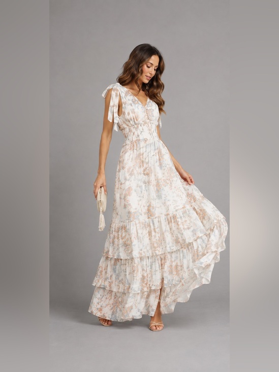 Petal & Pup Dresses & Skirts - PETAL & PUP CHRISTABEL TIERED MAXI DRESS - BLUE FLORAL M B1830